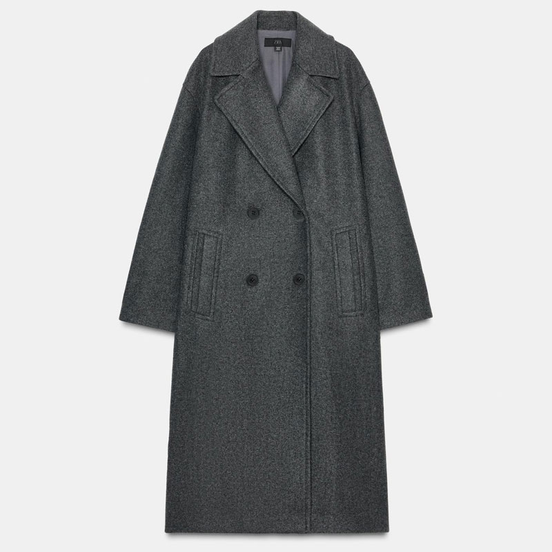 gray zara coat