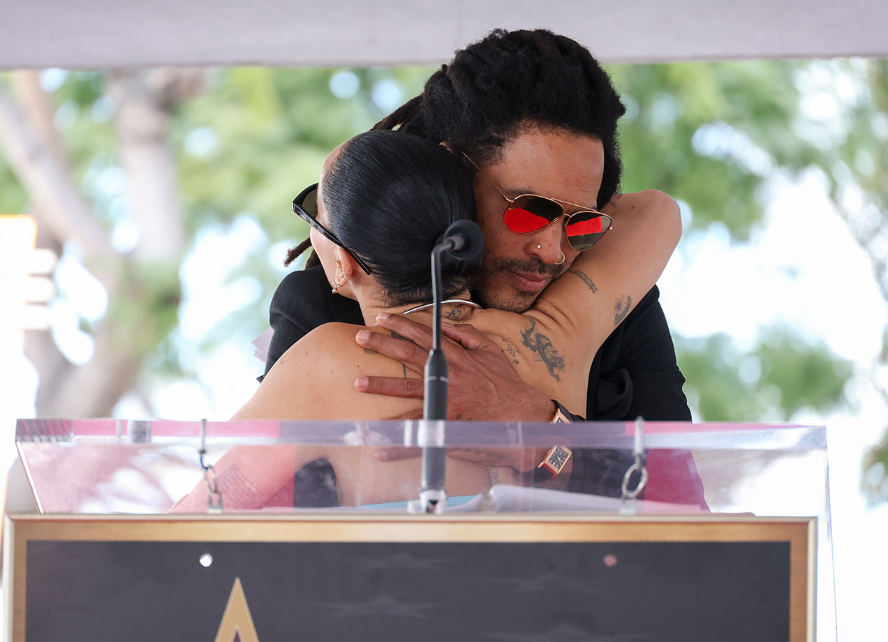 Lenny Kravitz and Zoe%CC%88 Kravitz CAT