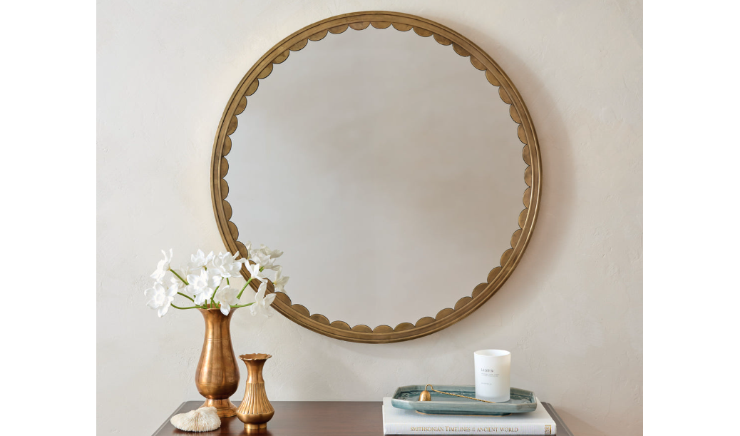 scalloped mirror