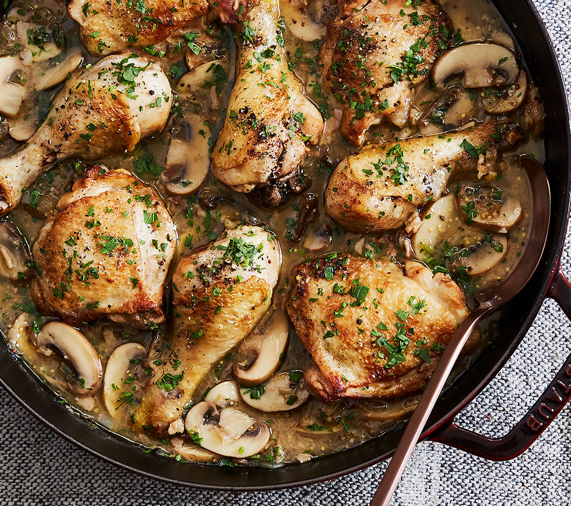 december dinner recipes: easy white wine coq au vin