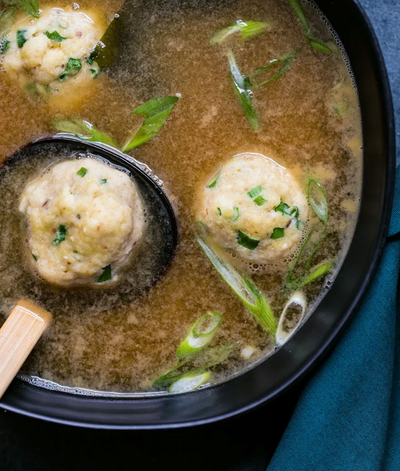 december dinner recipes: miso matzo ball soup