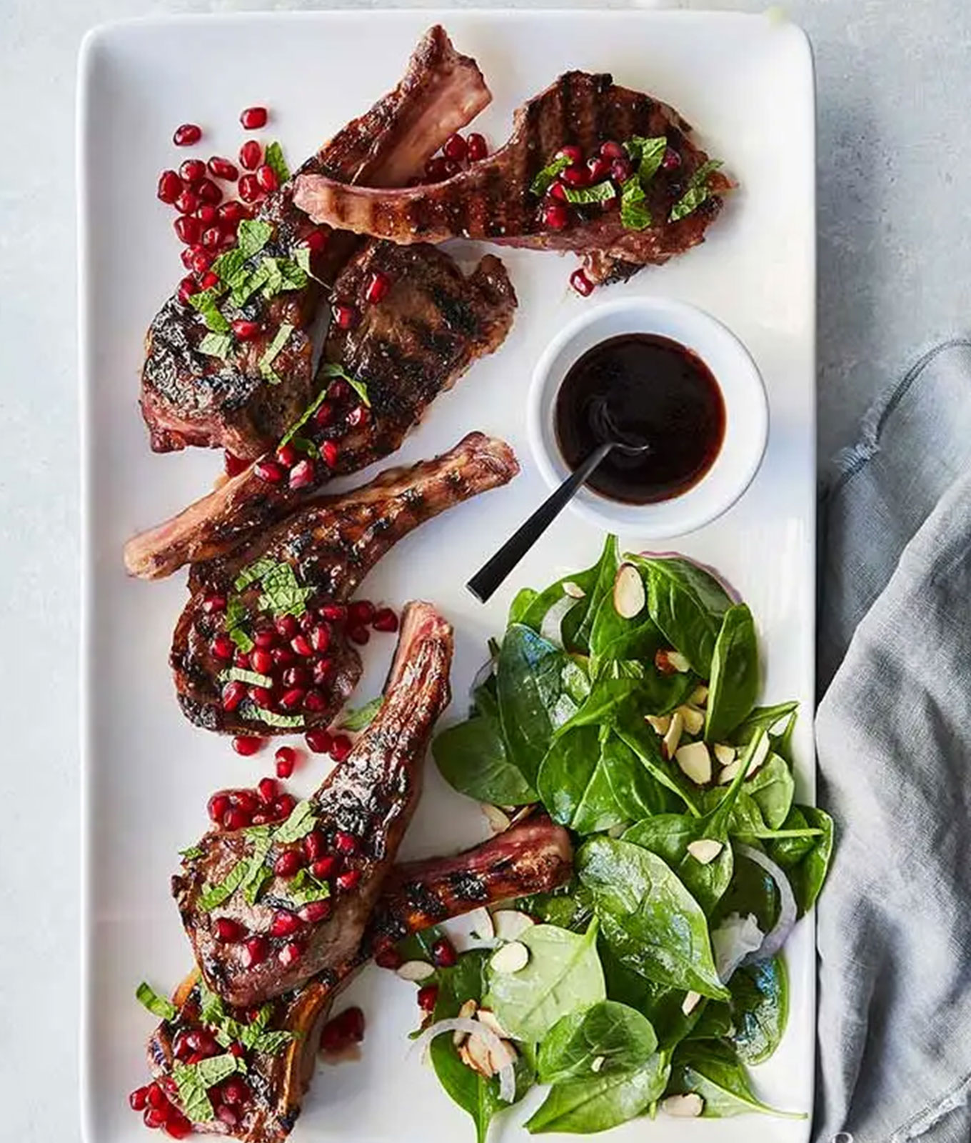december dinner recipes: pomegranate maple glazed lamb chops