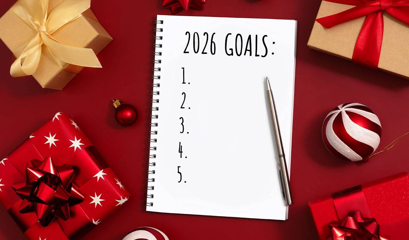 fun-things-to-do-on-christmas-day: a sheet of paper on a table full of confetti that reads '2026 goals'