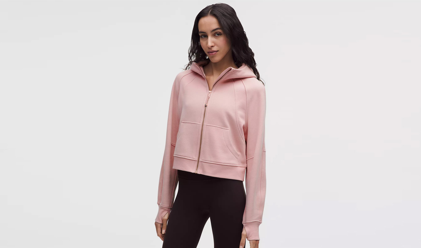 lululemon black friday pink scuba zip-up hoodie