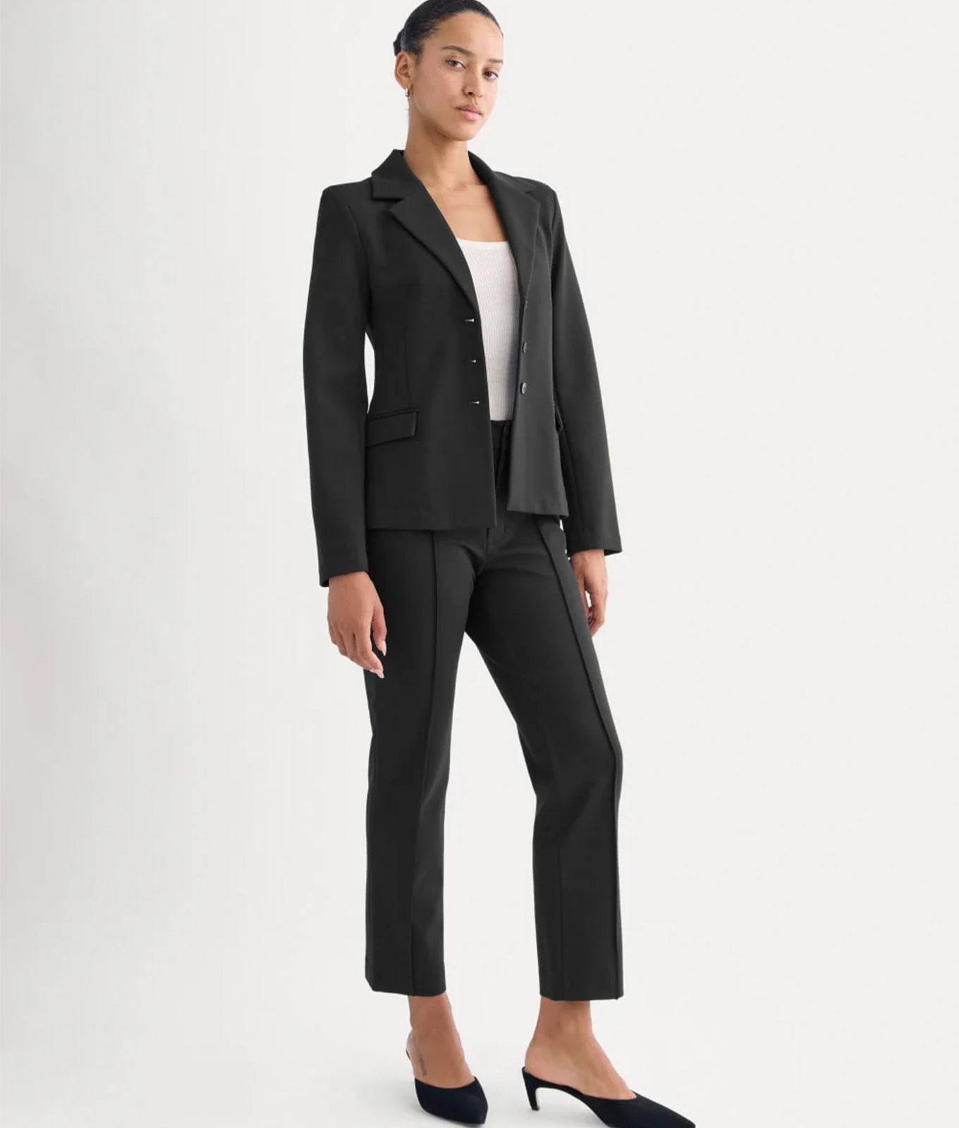 pants like leggings everlane slim trouser