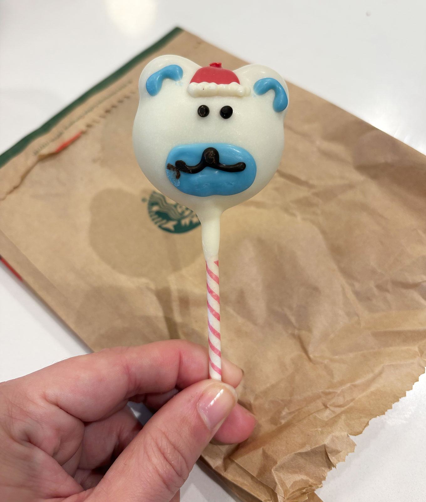 starbucks holiday pastries: polar bear cake pop