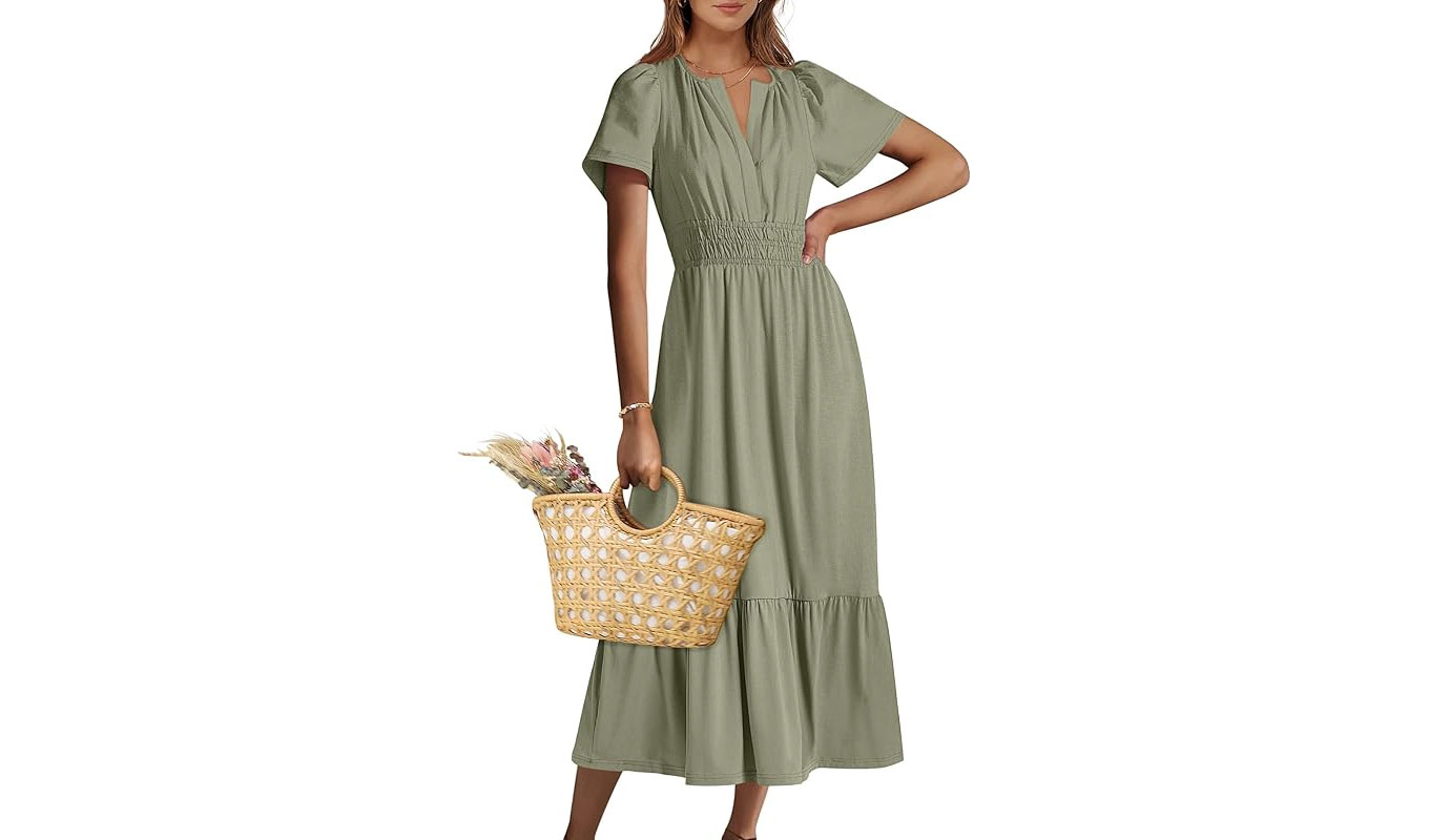 green maxi dress