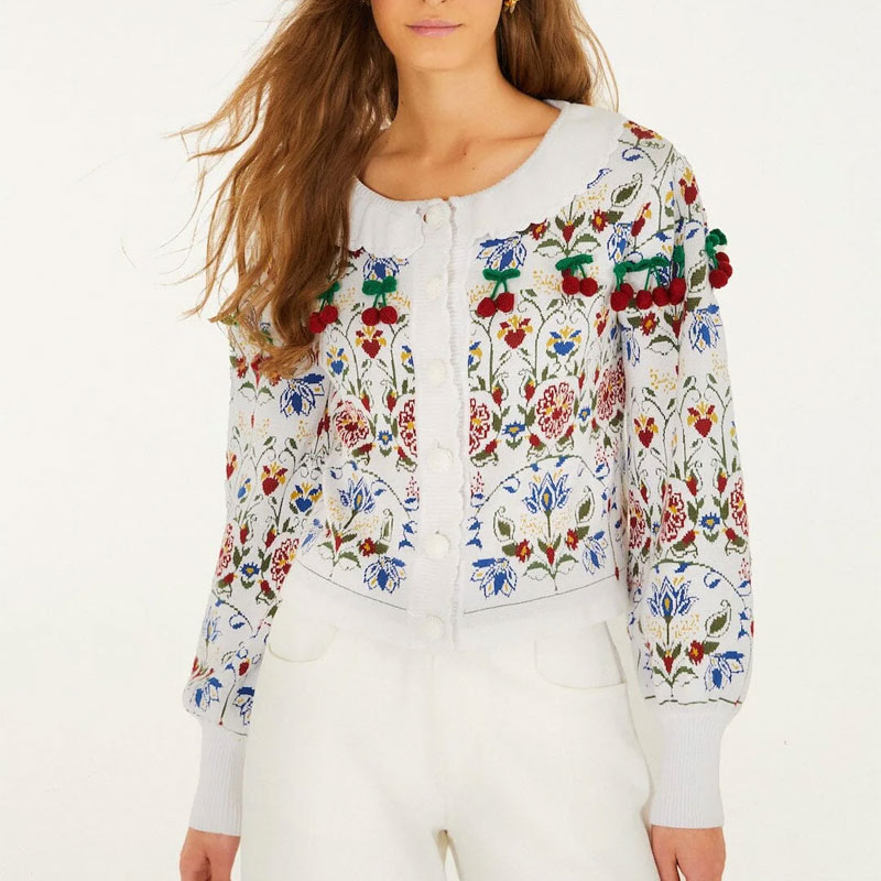 spring print trends farm rio knit cardigan