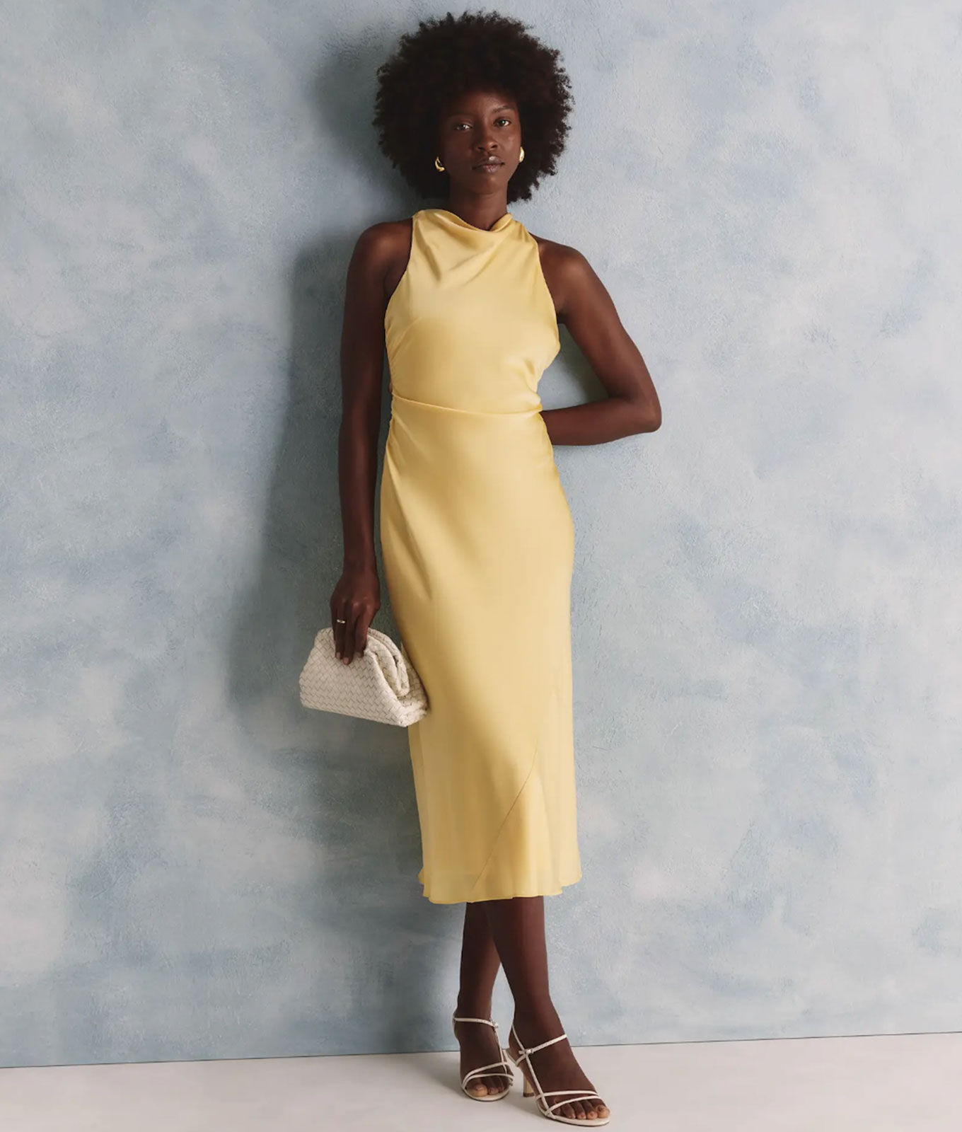 quince-silk-high-neck-midi dress