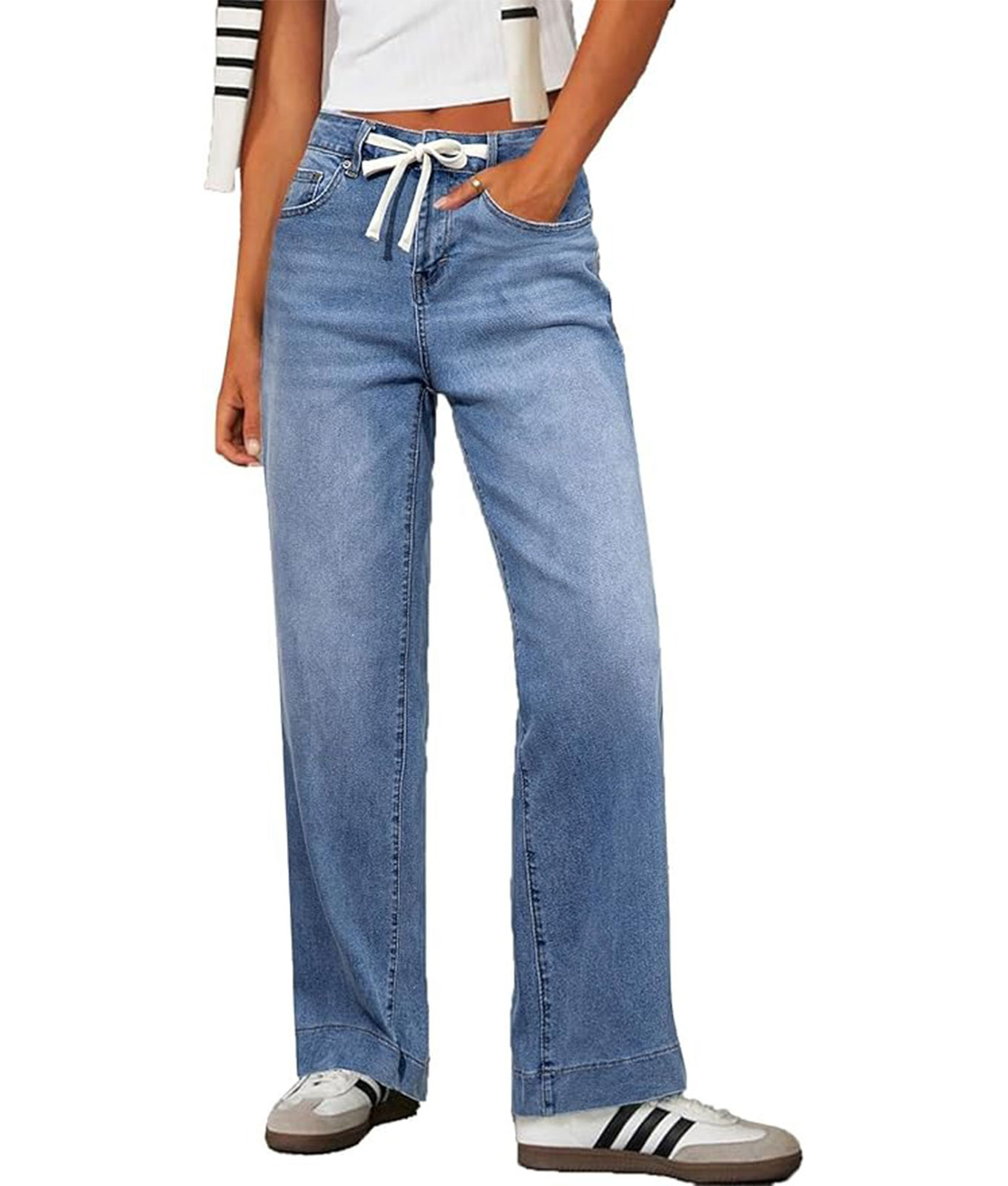 sidefeel drawstring jeans