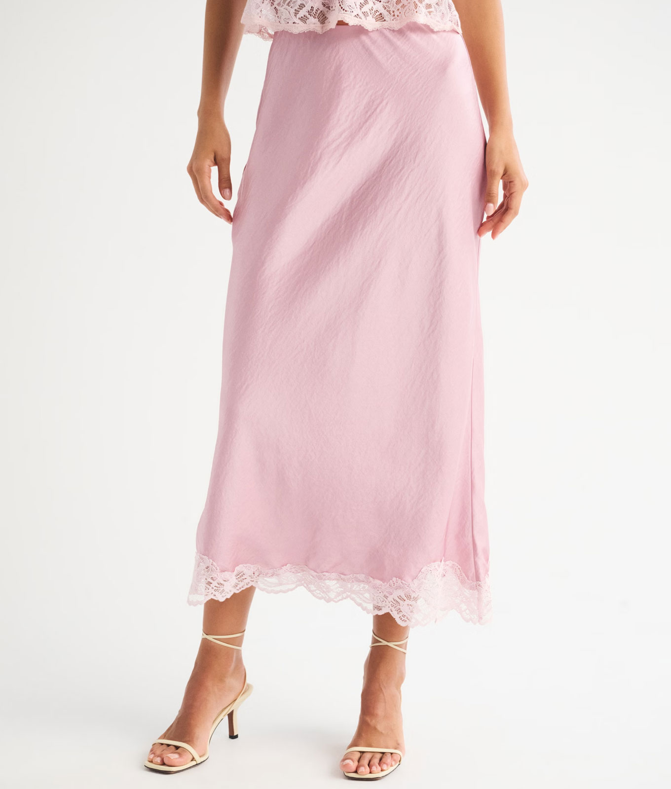story pink slip skirt