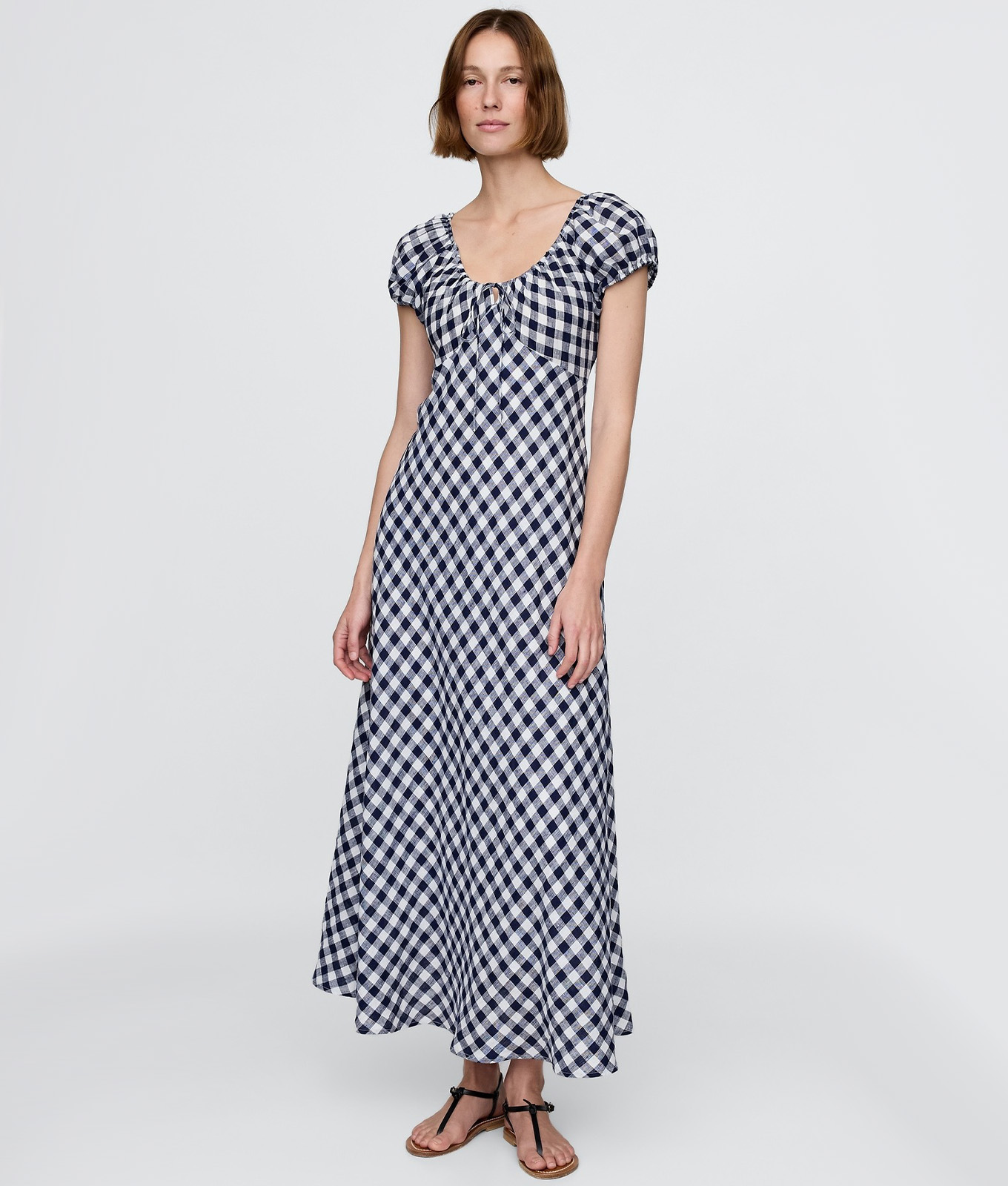 The Gap × Dôen Linen Gingham Maxi Dress.