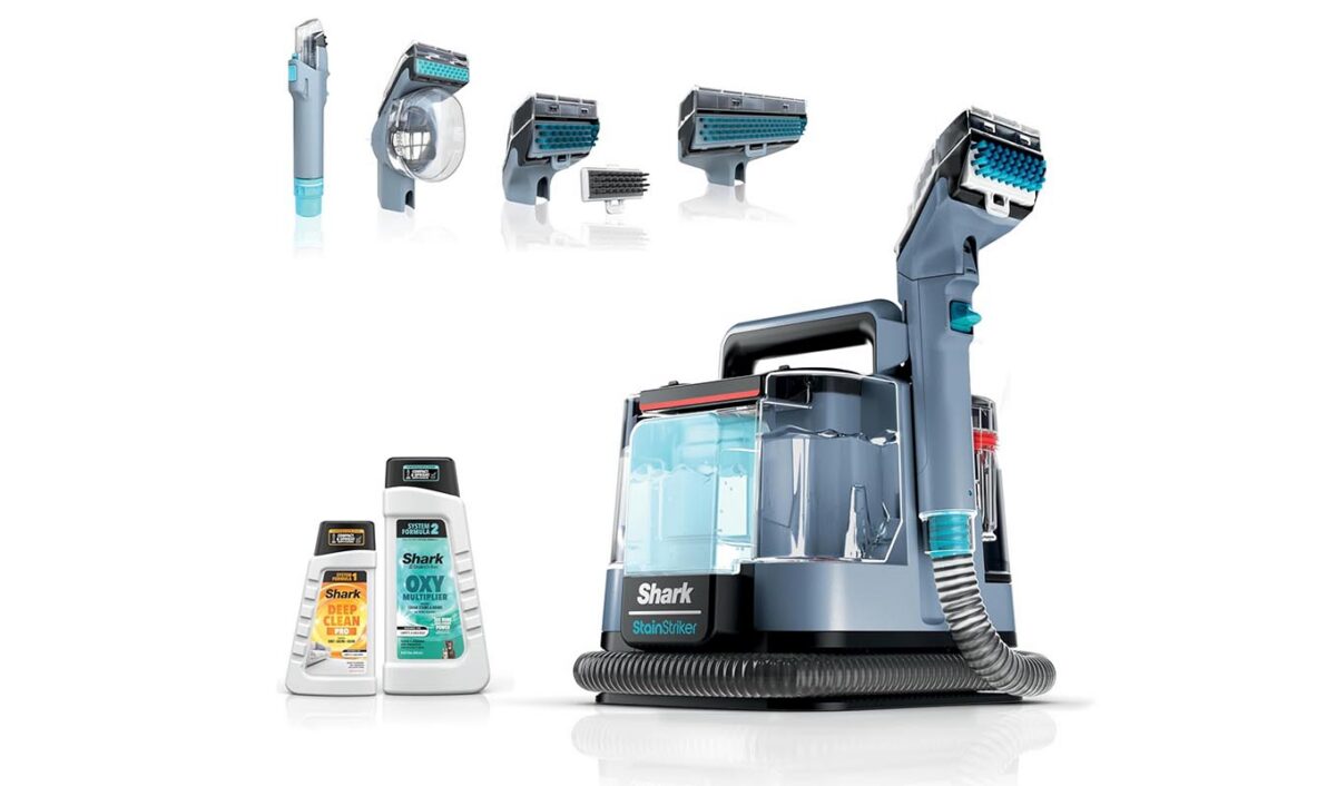 The Shark StainStriker Portable Carpet Upholstery and Area Rug Cleaner.