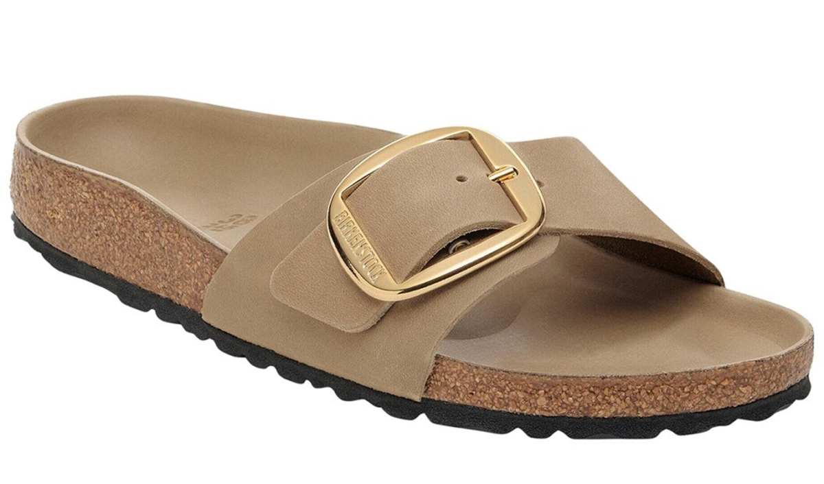 Secret Birkenstock Sale: Tan Madrid Big Buckle Sandal