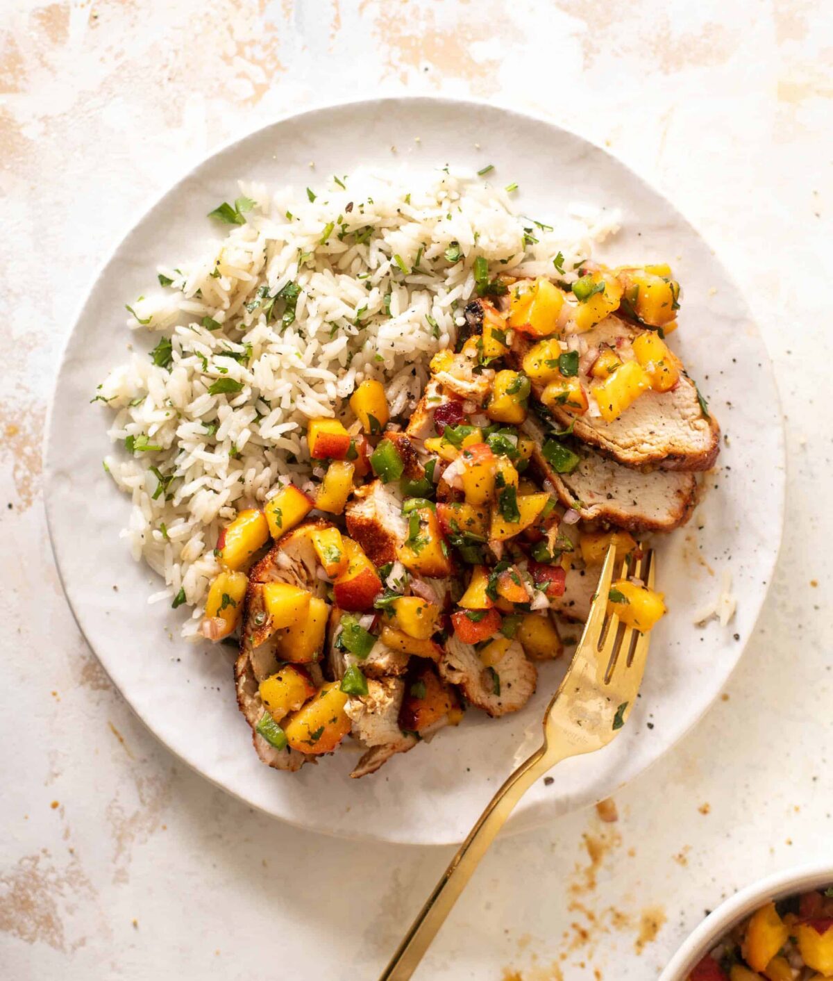 jalapeno peach grilled chicken and rice