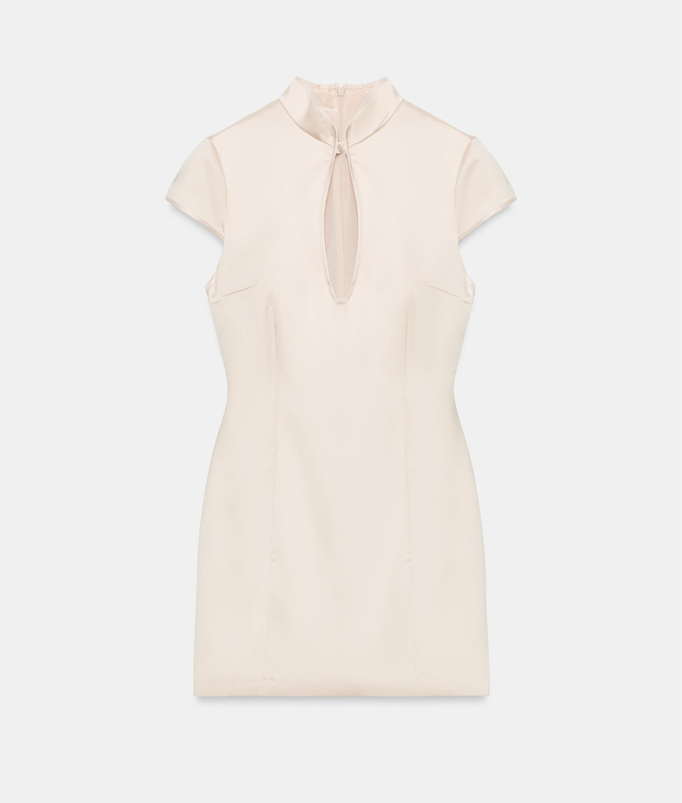 zara beige satin dress ZW COLLECTION ASYMMETRIC SATIN DRESS - Light beige