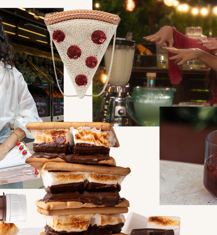 fall drinks and food purses and s'mores