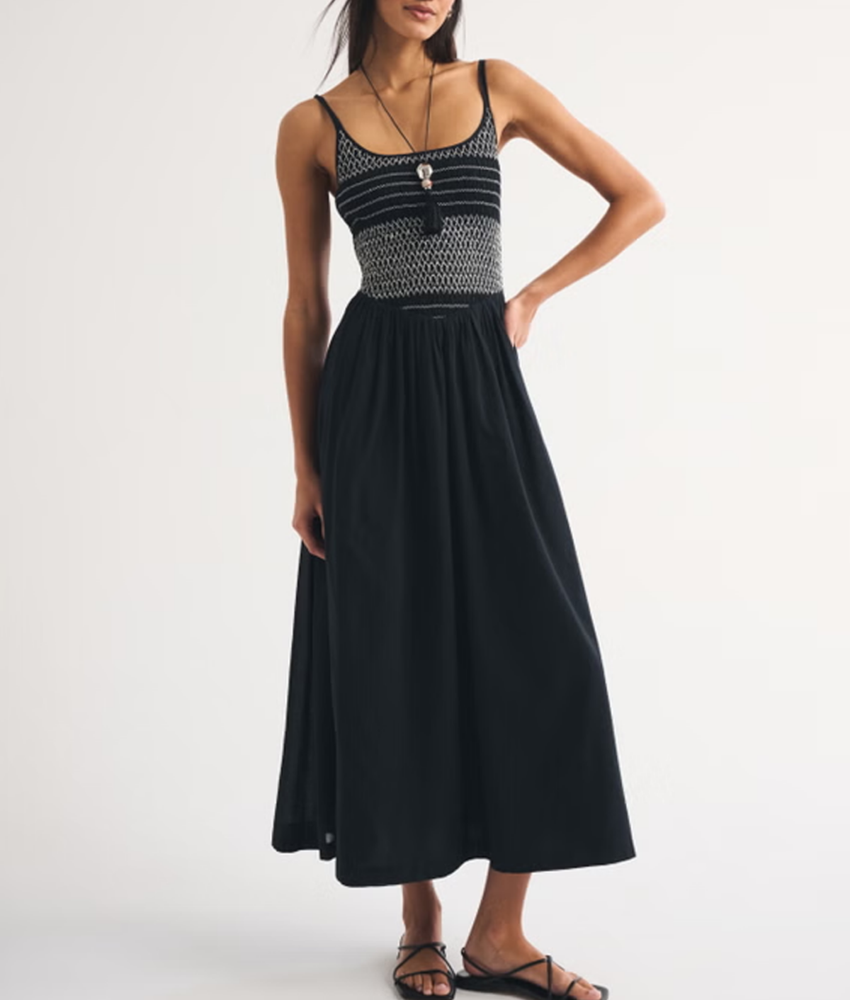 Best Abercrombie & Fitch Dresses: Black Sydney smocked maxi dress