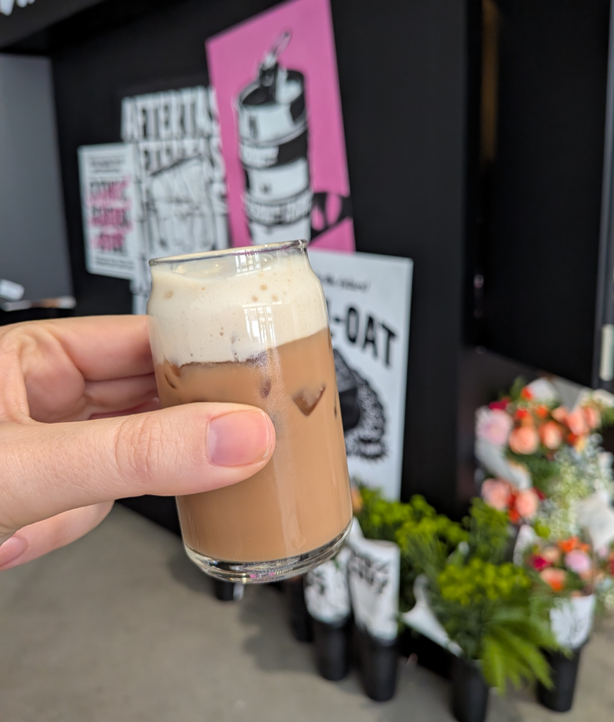 candace holding latte