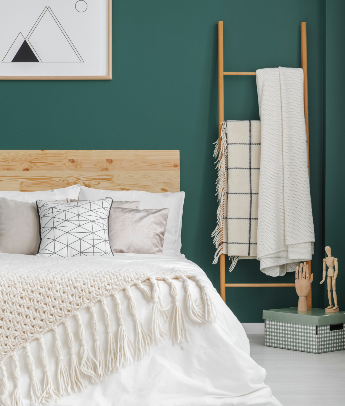 blanket ladder in bedroom