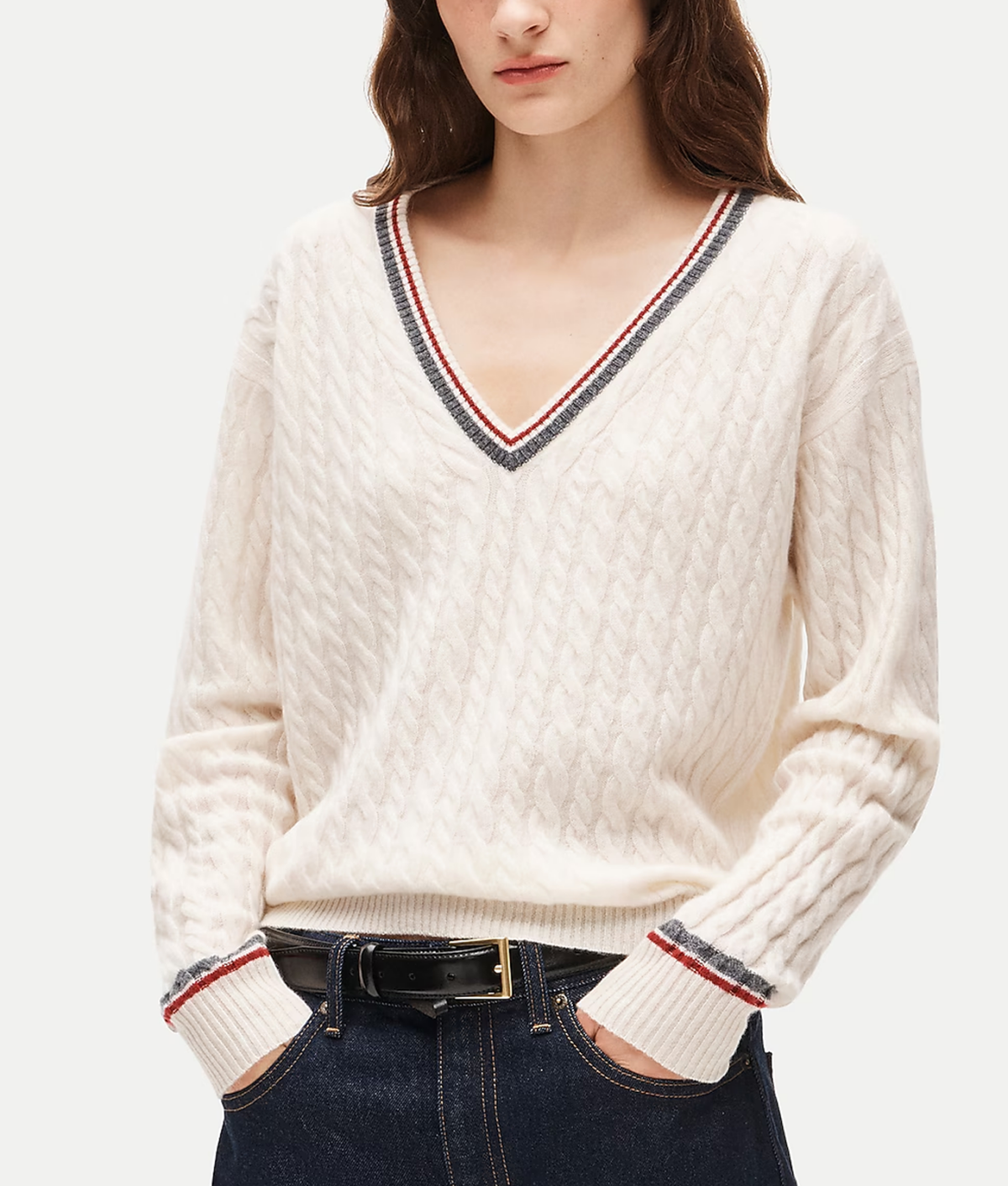 Tenniscore Trend for Fall 2026: J.Crew cashmere varsity sweater