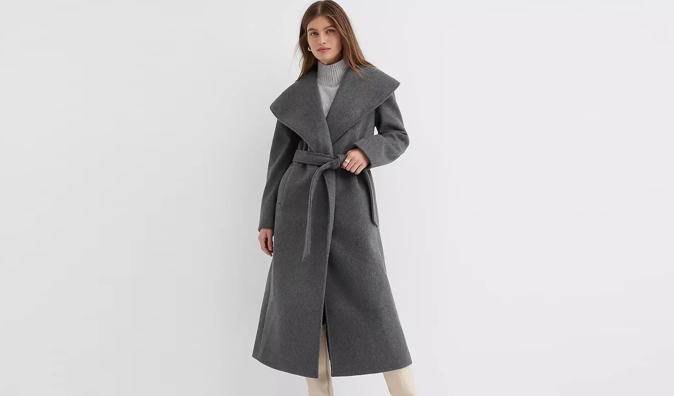 loft sale grey wrap coat
