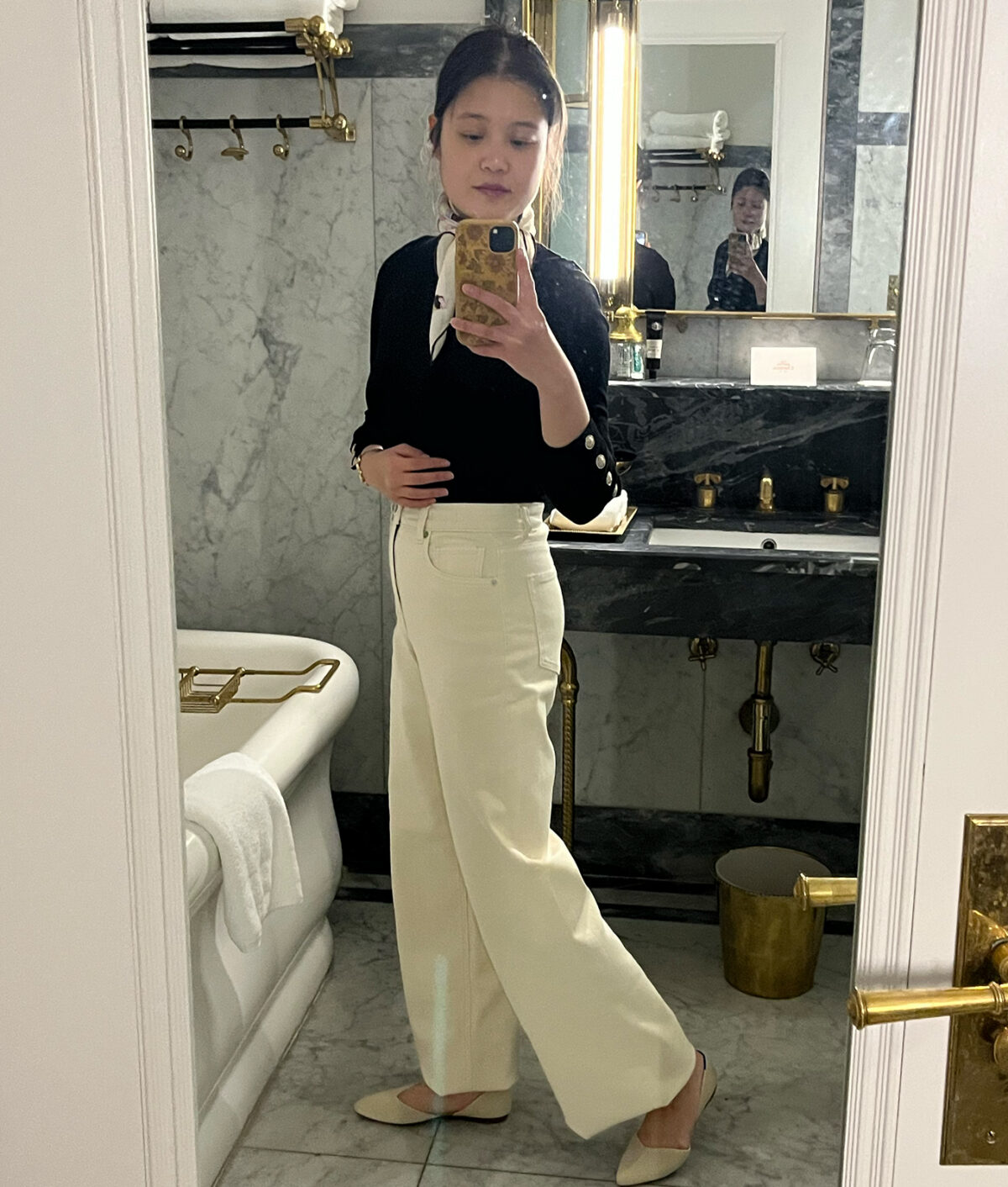 most comfortable pants: fablectics high rise wide leg