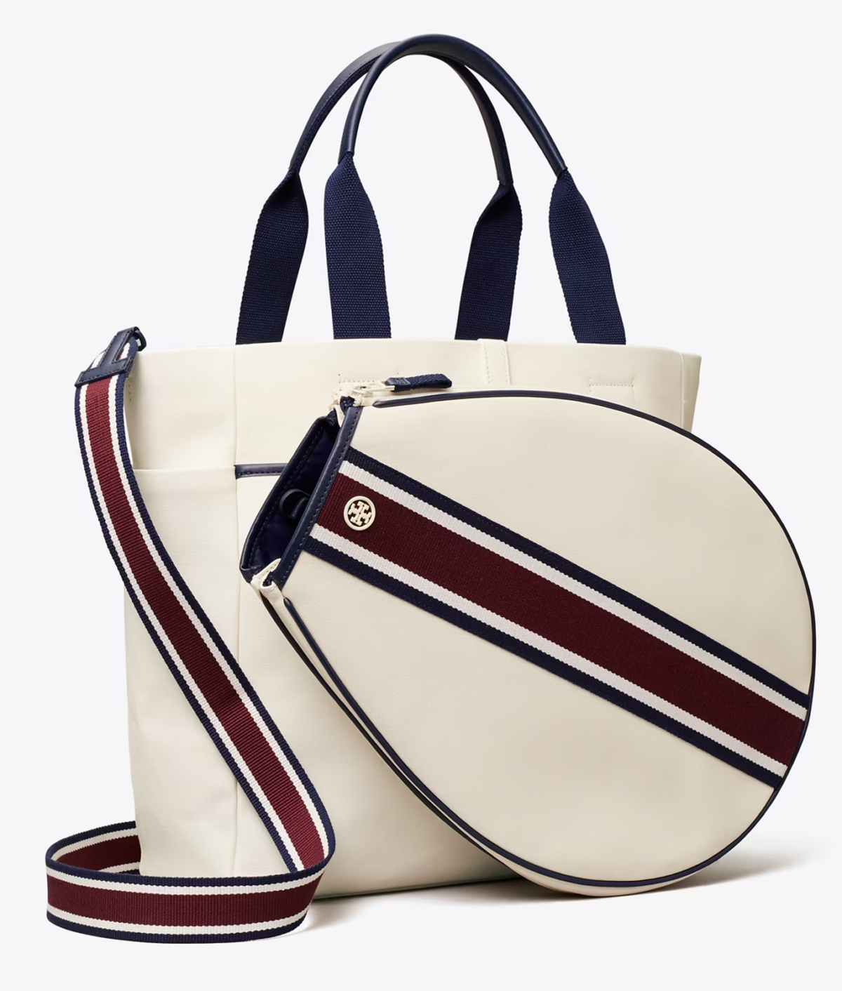 Tenniscore Trend for Fall 2026: Tory Burch striped tennis tote