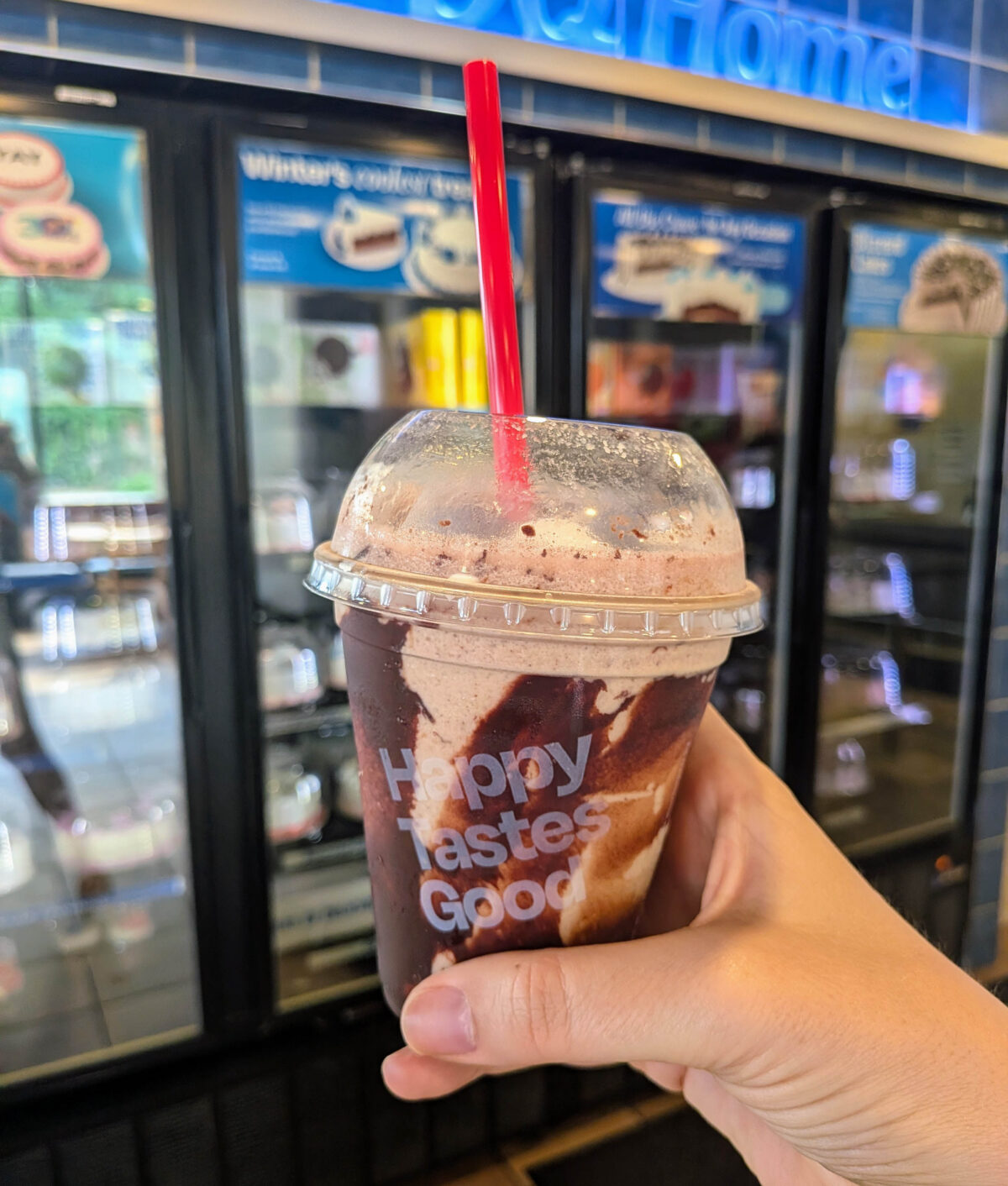 mocha chiller in hand