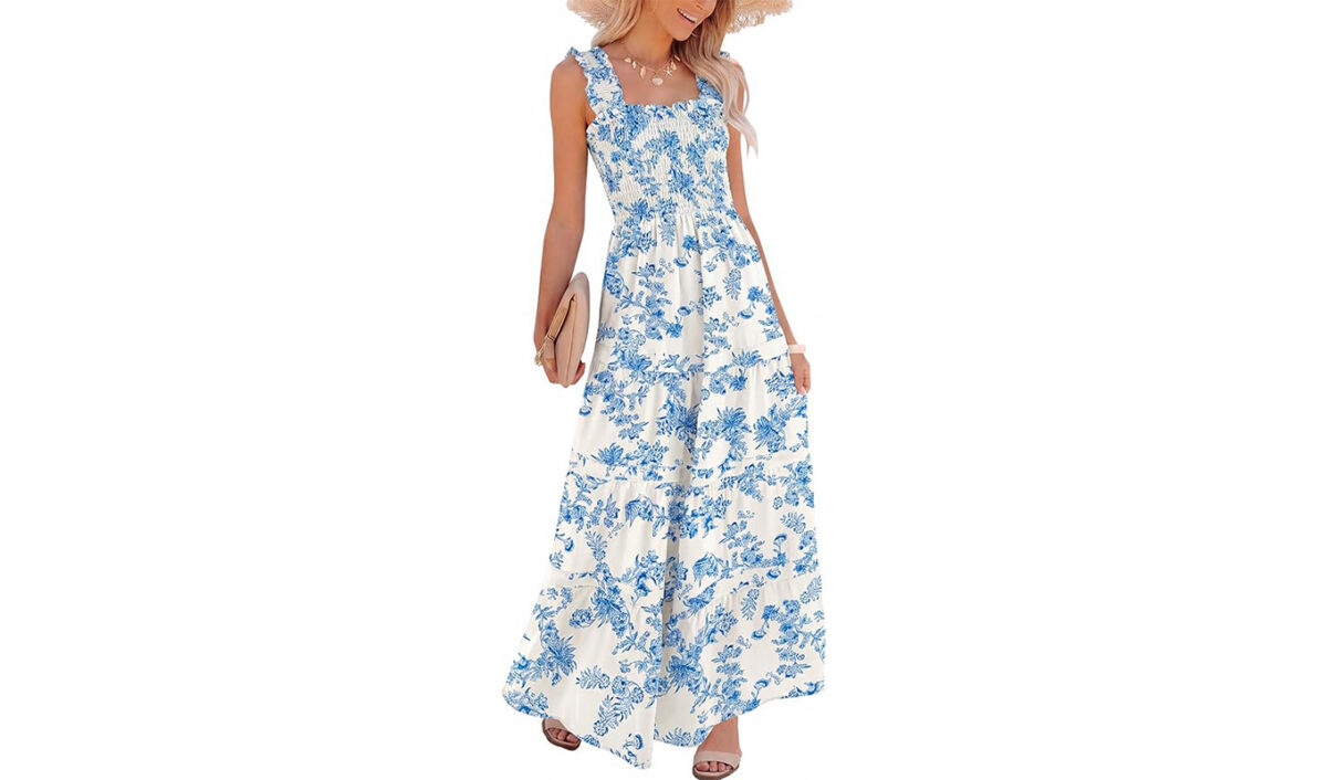 french girl fall: caracilia smocked maxi dress