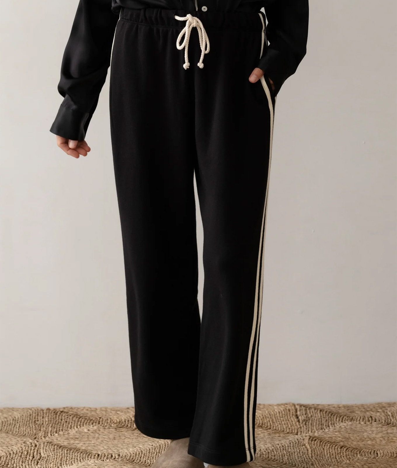 track pants trend donni eco terry stripe