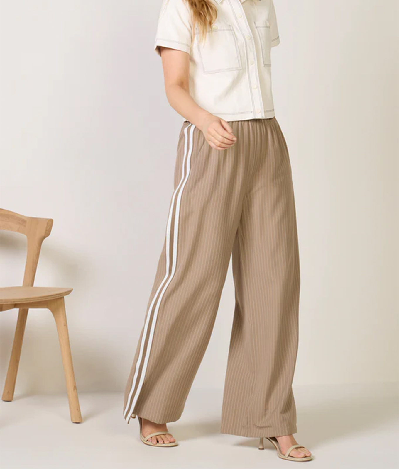 track pants trend: evereve Tala Pinstripe Trackpant
