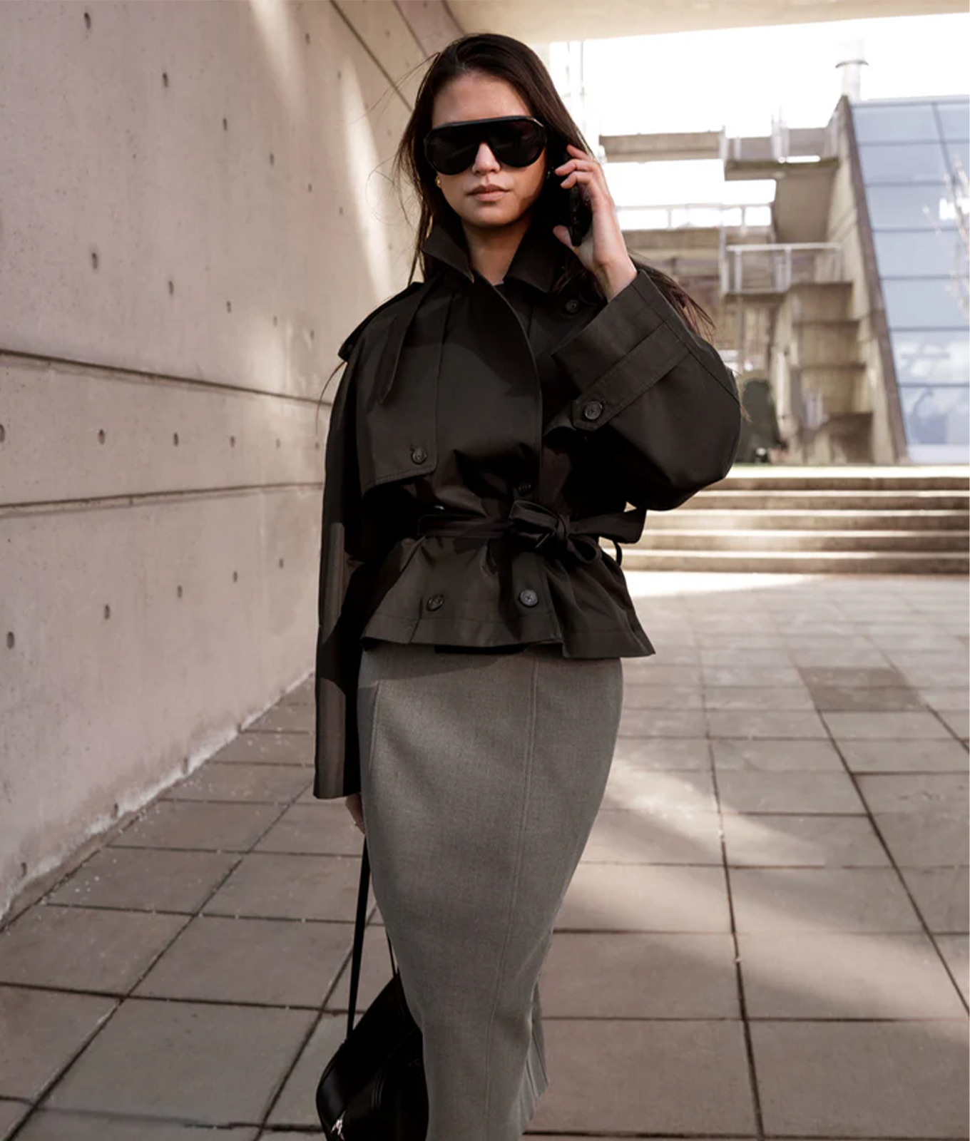 cropped trench coat for petites oak and fort belted trench