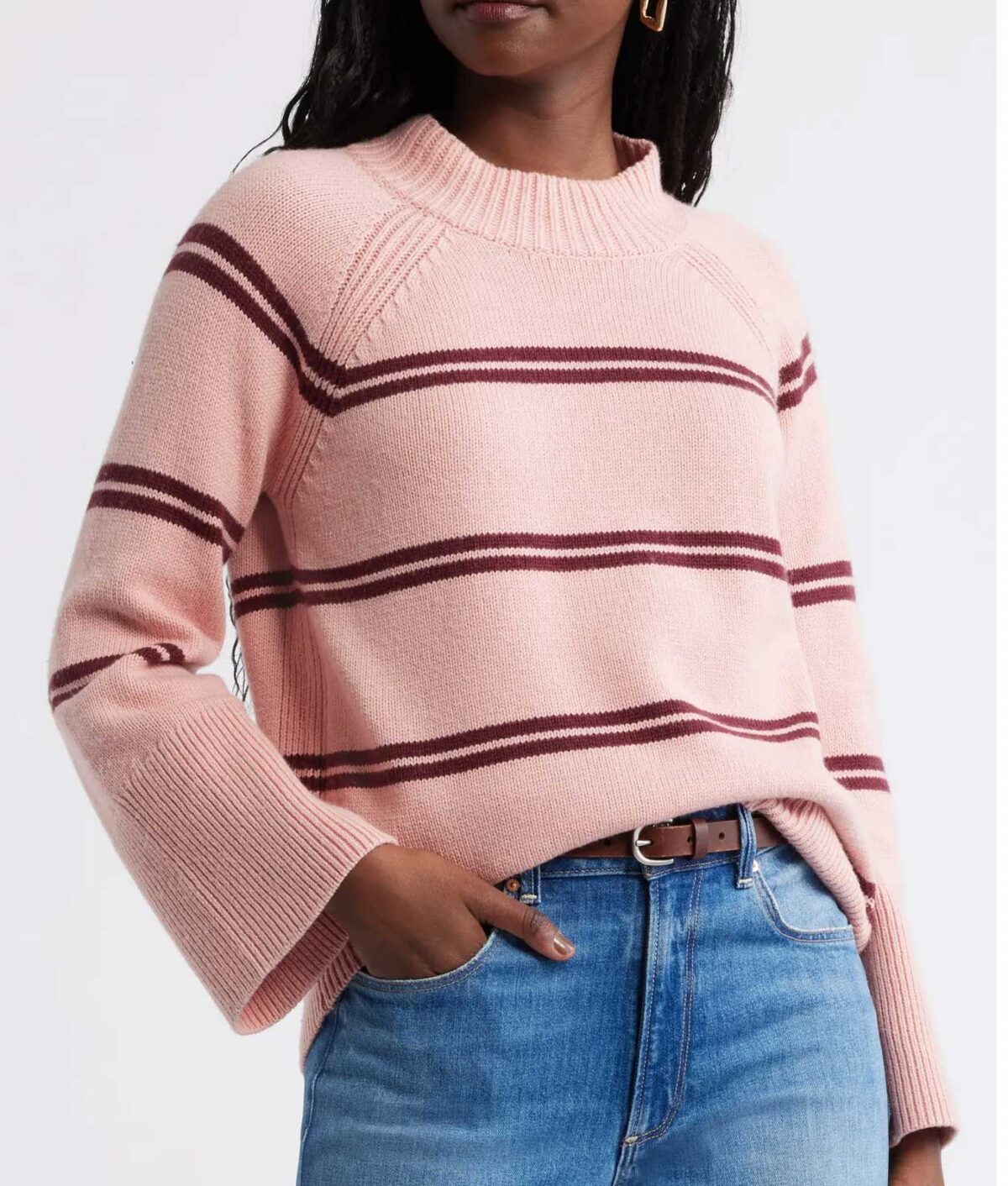 nordstrom fall fashion pink striped sweater 1200x1412