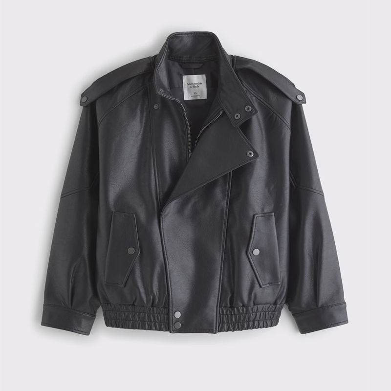 abercromebie and fitch leather bomber jacket