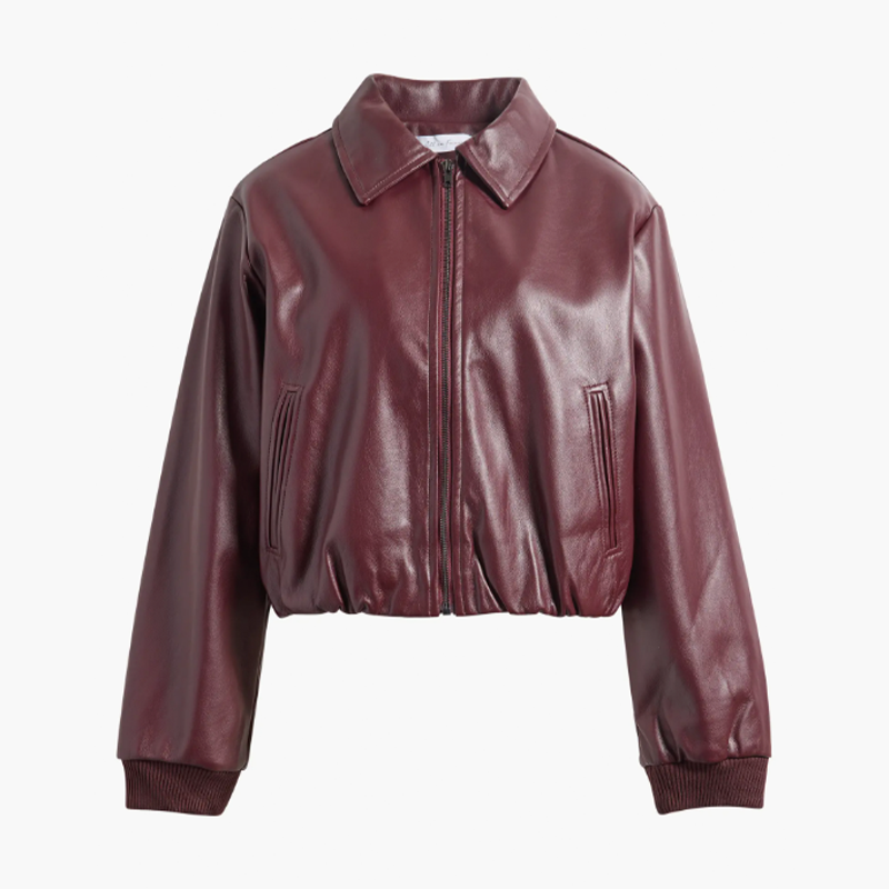 all in favor leather bomber jacketr