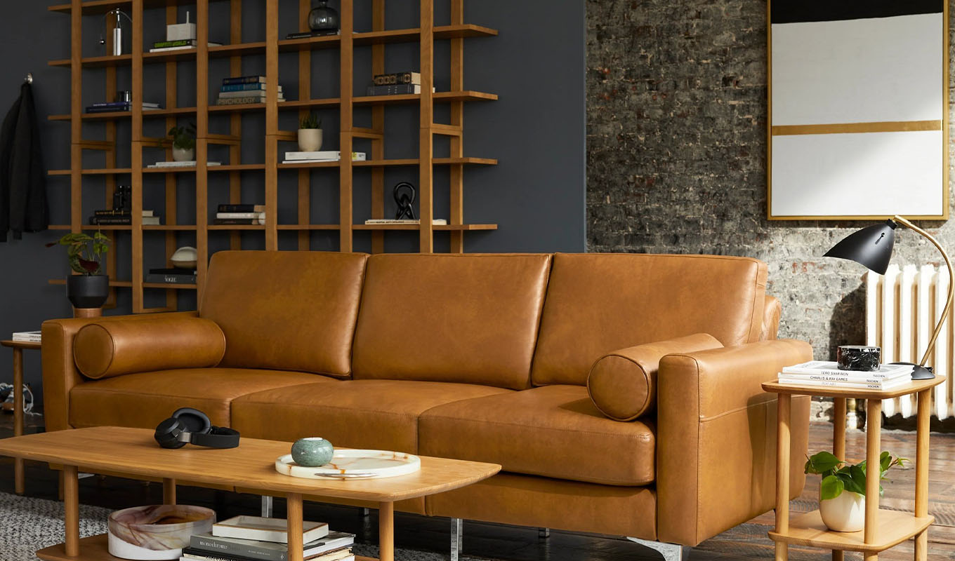 The Burrow Nomad Leather Sofa.