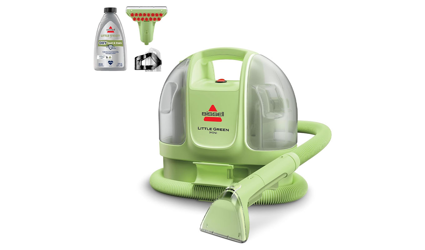 The Bissell Little Green Mini Carpet and Upholstery Cleaner.