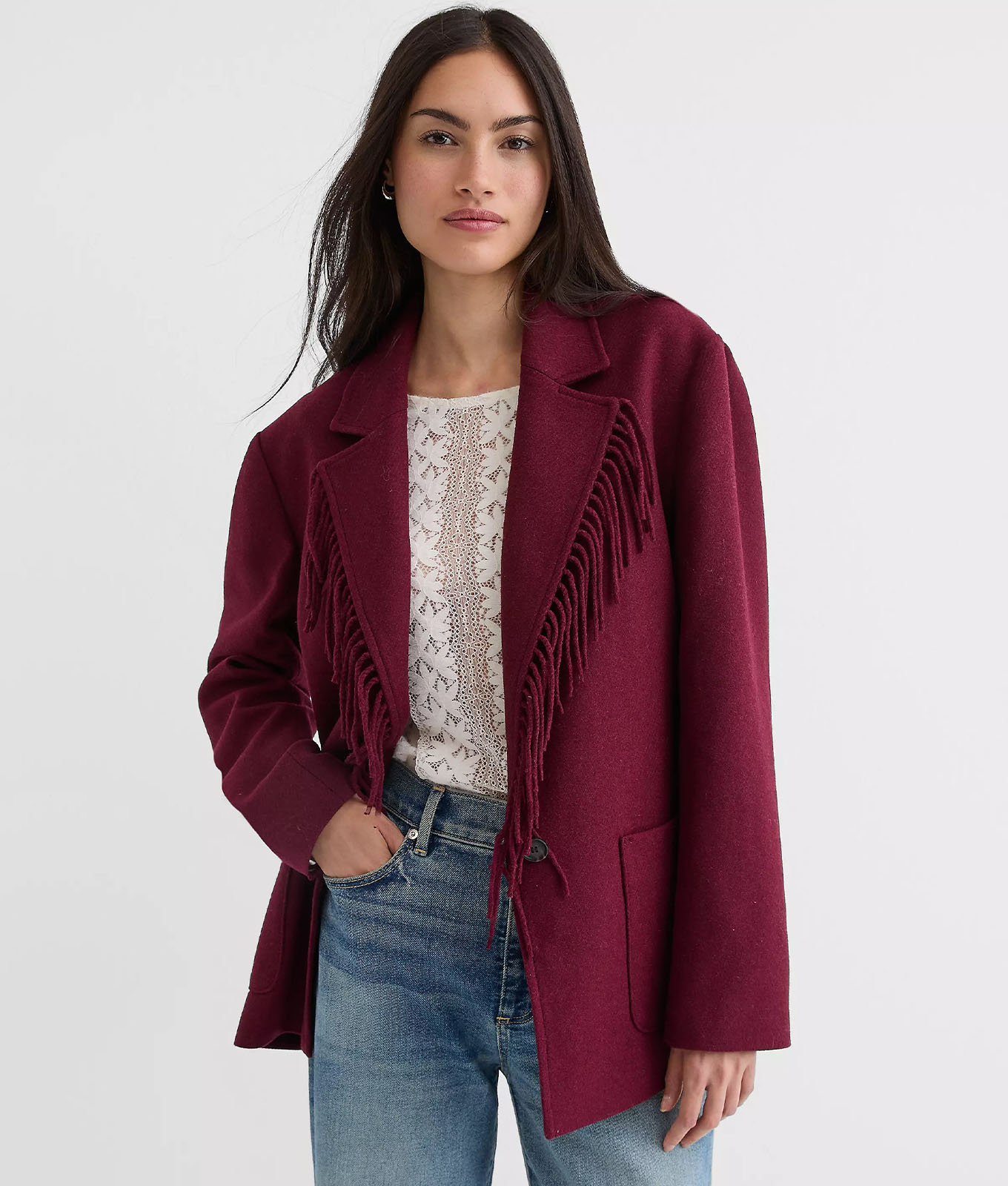 The Loft Fringe Lapel Jacket.