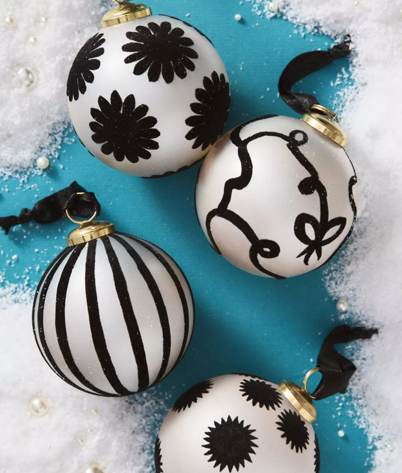 black and white ornaments anthropologie holiday decor on sale