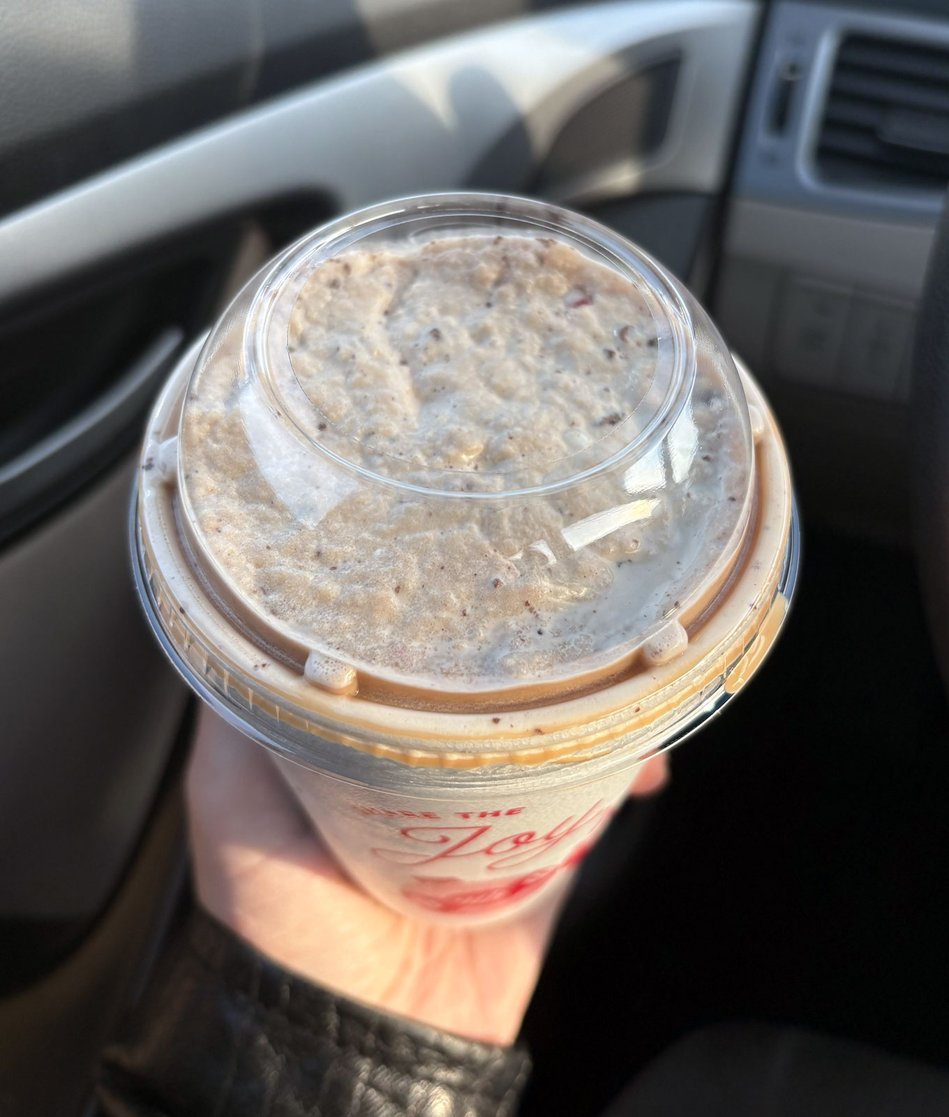 chick-fil-a holiday menu review: peppermint chip frosted coffee