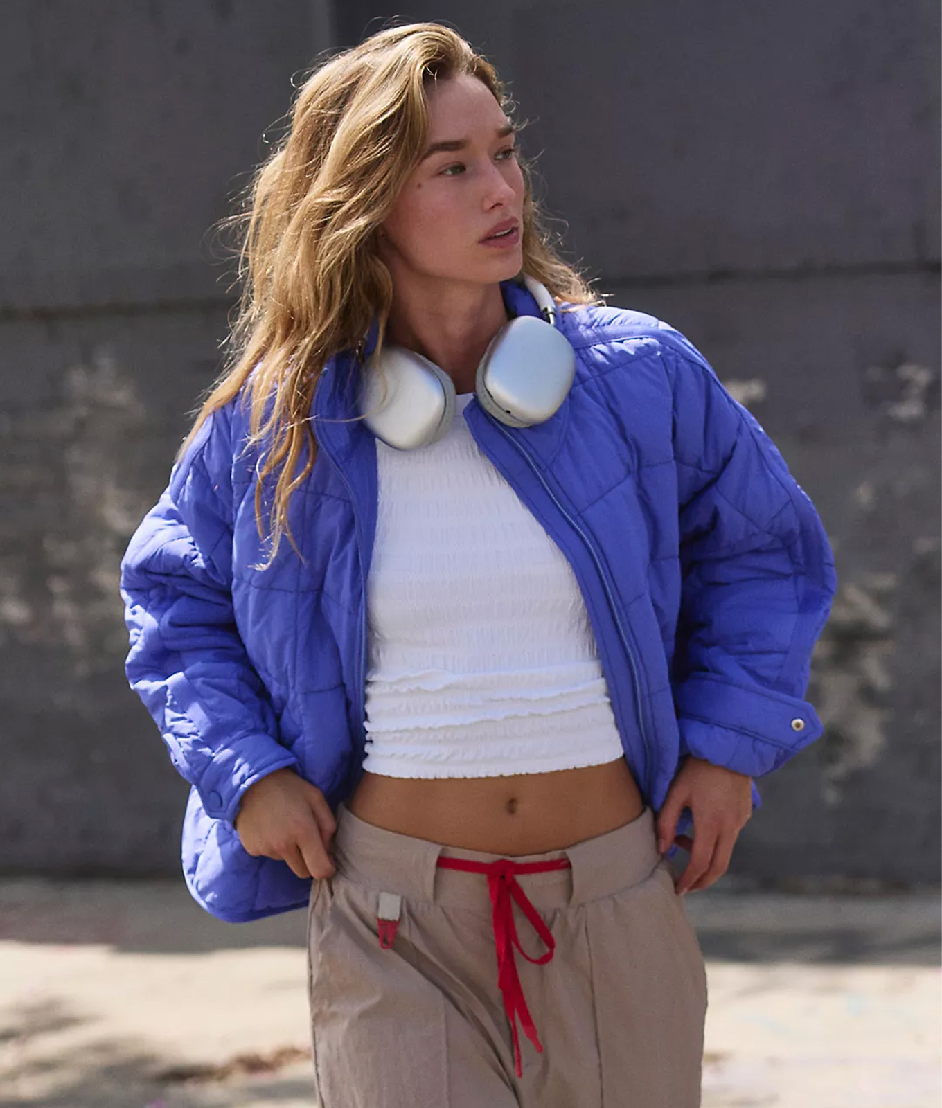 free people sale blue puffer jacket