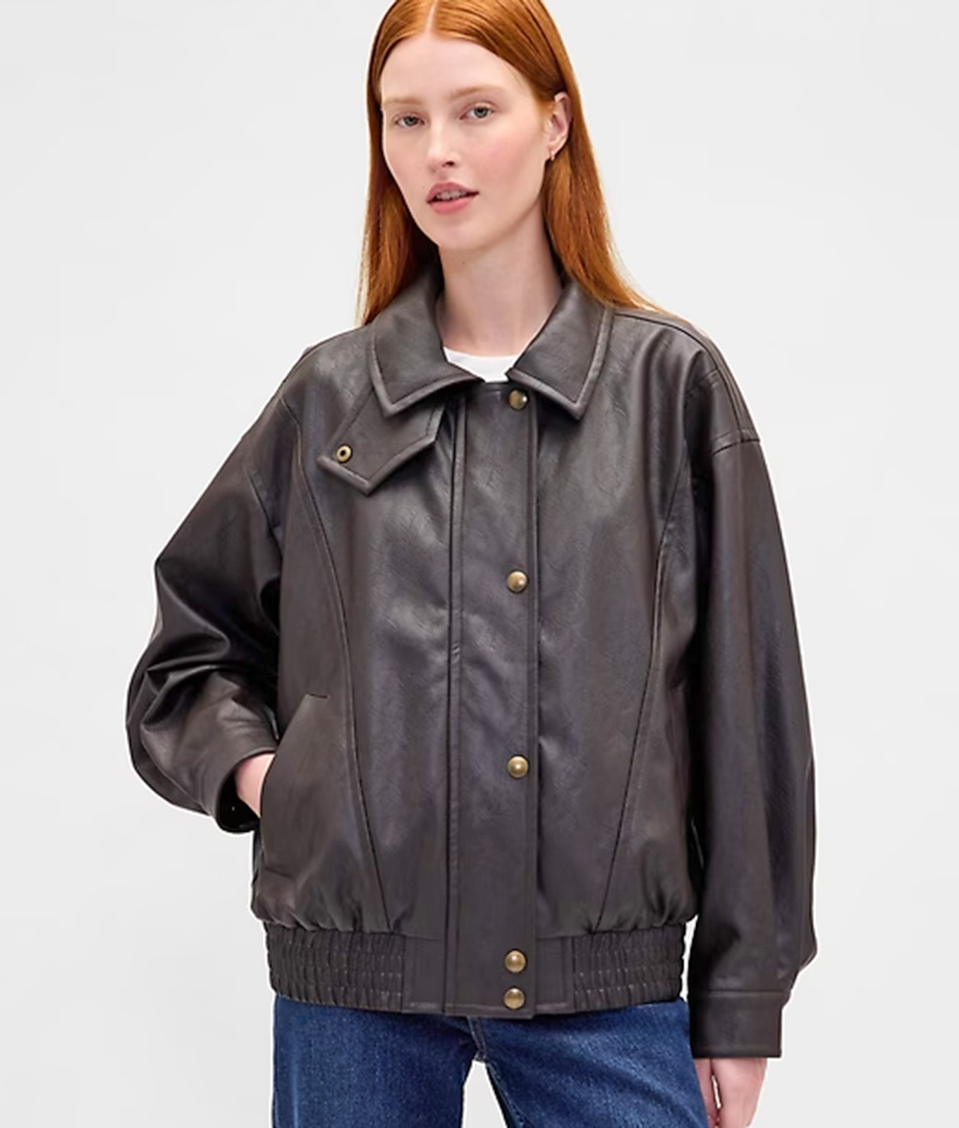 Gap black friday sale: leather look jacket