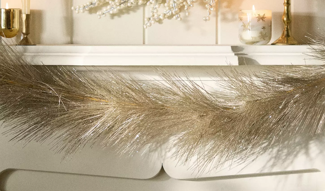 glitter pine garland anthropologie holiday decor on sale