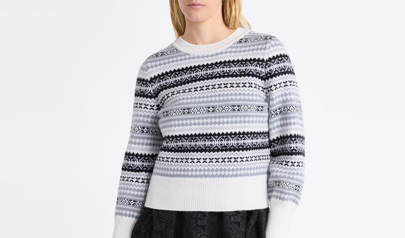 gray fair isle sweater