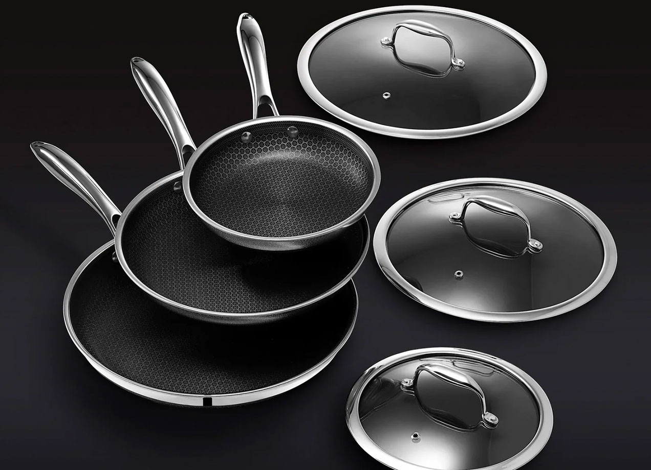 hexclad black friday sale: six-piece fry pan set