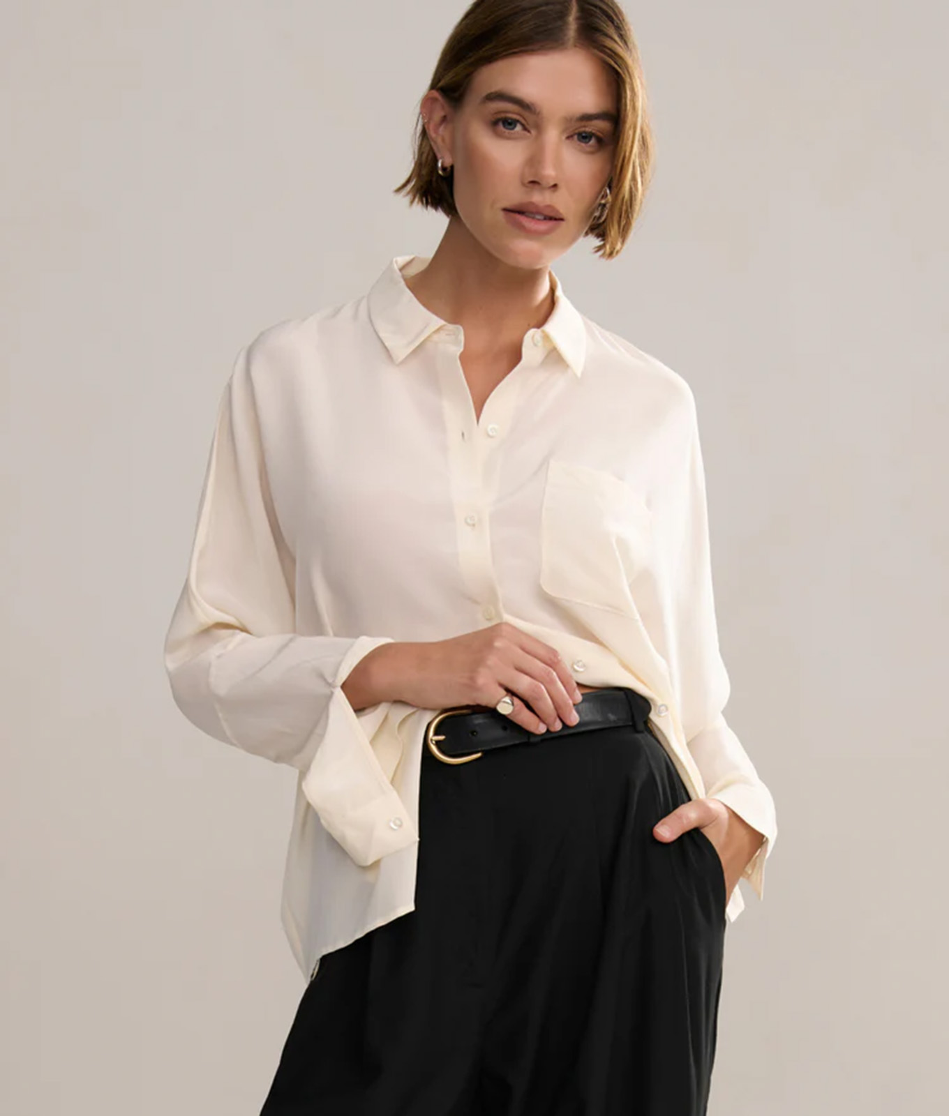 jenni kayne black friday sale silk sloane shirt ivory