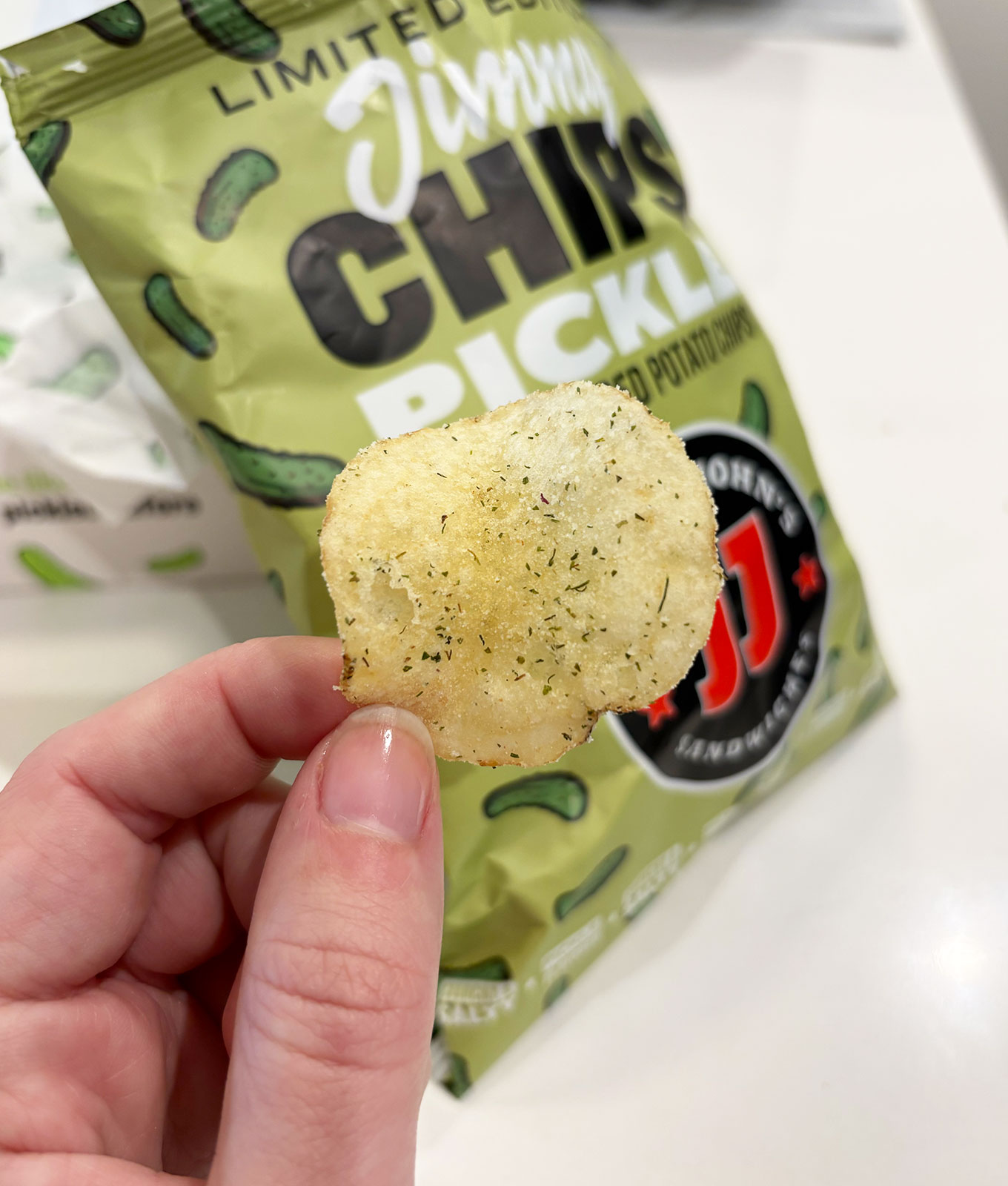 jimmy john's picklewich review: pickle chips