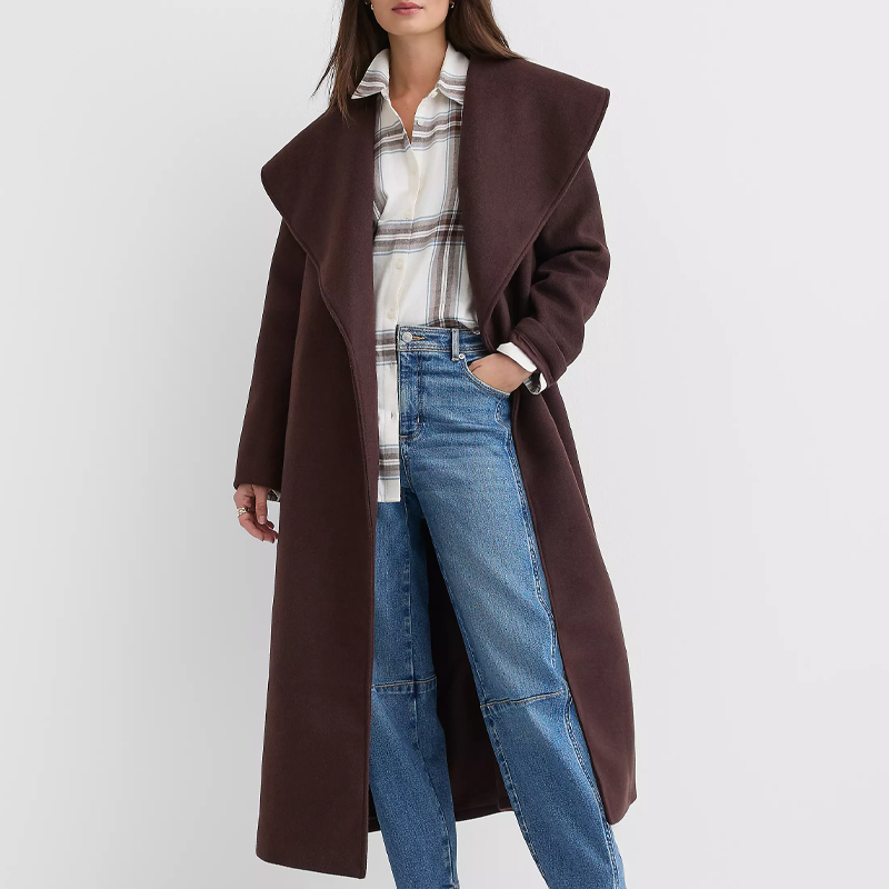 loft brown wrap coat