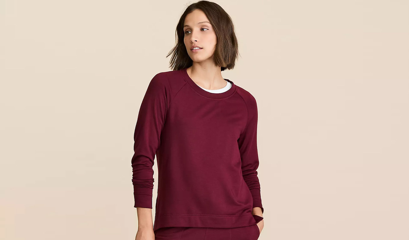 loft burgundy crewneck sweatshirt